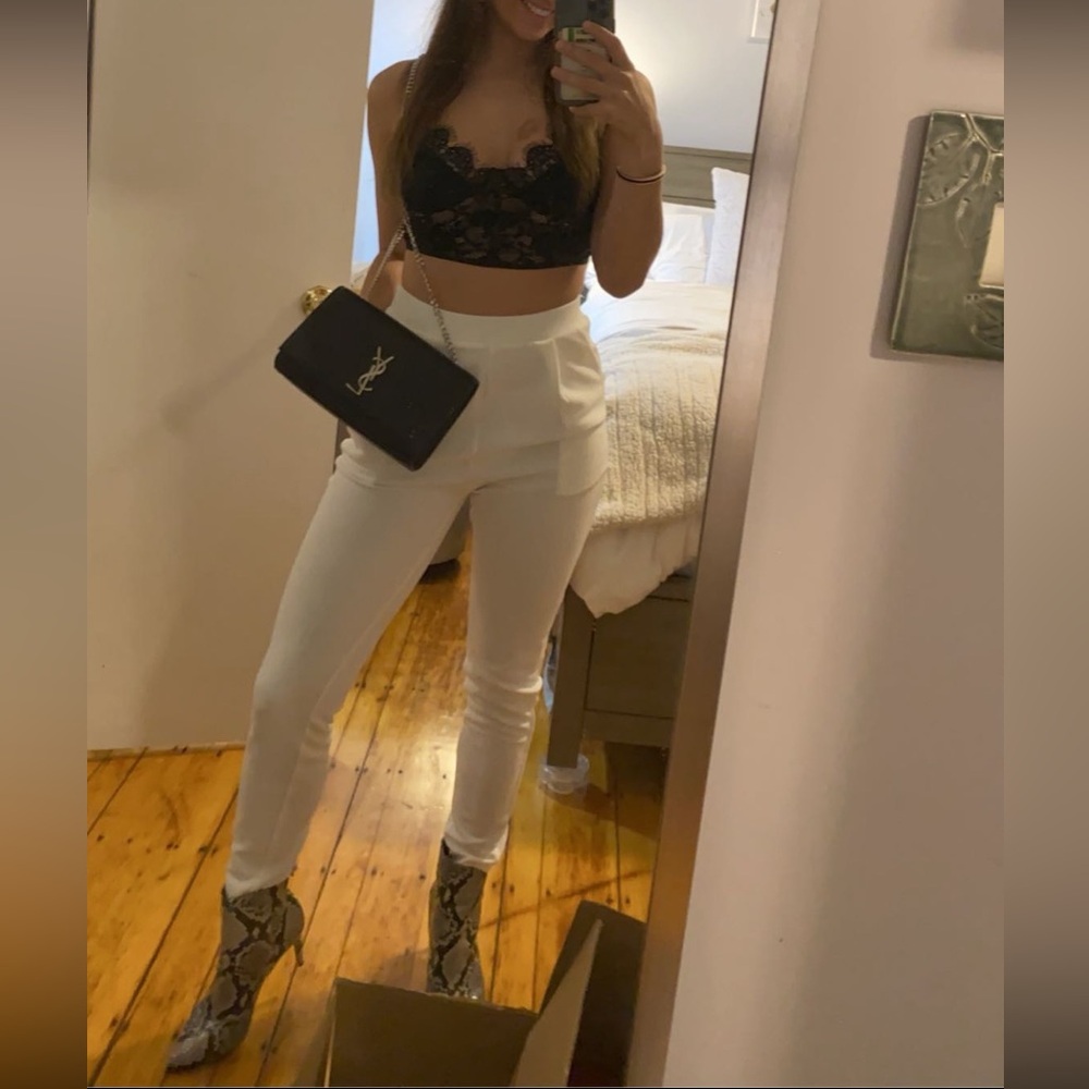High waisted White pull on pants from SHEIN Size Small